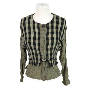 Vintage 90s Arthur Max Small Lagenlook Tunic Plaid